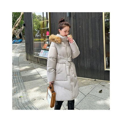 Women's Long Down Jacket Outwear Thickened Puffer Hooded Coat