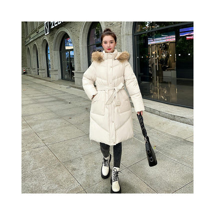 Women's Long Down Jacket Outwear Thickened Puffer Hooded Coat