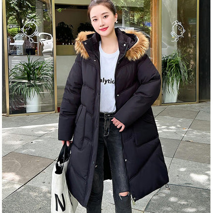 Women's Long Down Jacket Outwear Thickened Puffer Hooded Coat