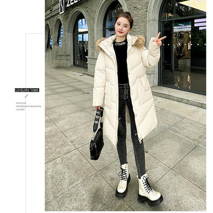 Women's Long Down Jacket Outwear Thickened Puffer Hooded Coat