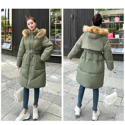 Women's Long Down Jacket Outwear Thickened Puffer Hooded Coat