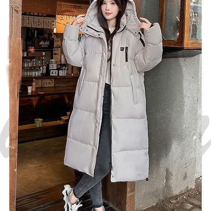 Women's Long Hooded Puffer Jacket Winter Zip Up Quilted Padded Coat