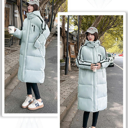 Women's Long Hooded Puffer Jacket Winter Zip Up Quilted Padded Coat