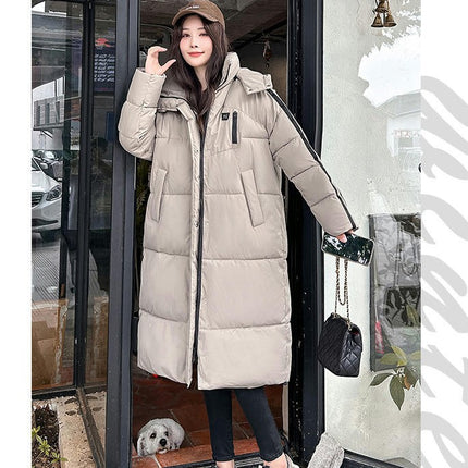 Women's Long Hooded Puffer Jacket Winter Zip Up Quilted Padded Coat