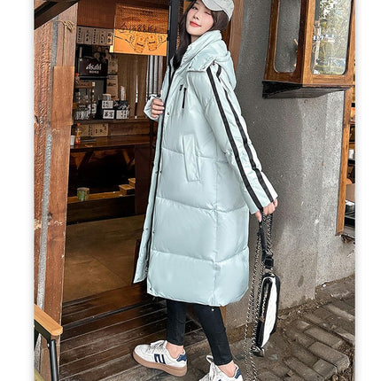 Women's Long Hooded Puffer Jacket Winter Zip Up Quilted Padded Coat