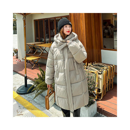 Women's Thicken Down Jacket Winter Long Padded Hooded Puffer Coat