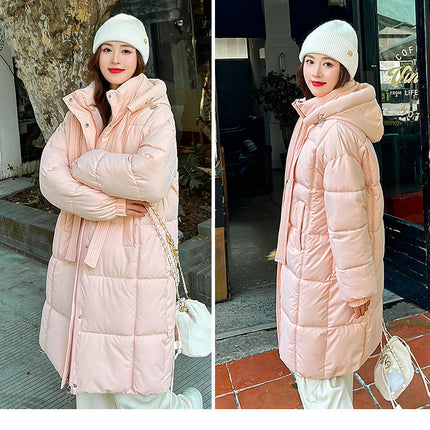 Women's Thicken Down Jacket Winter Long Padded Hooded Puffer Coat