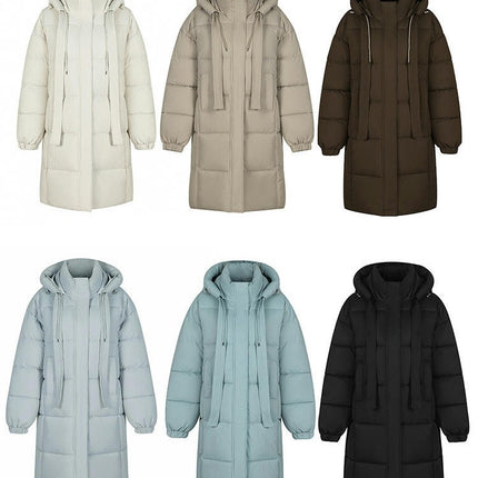 Women's Thicken Down Jacket Winter Long Padded Hooded Puffer Coat