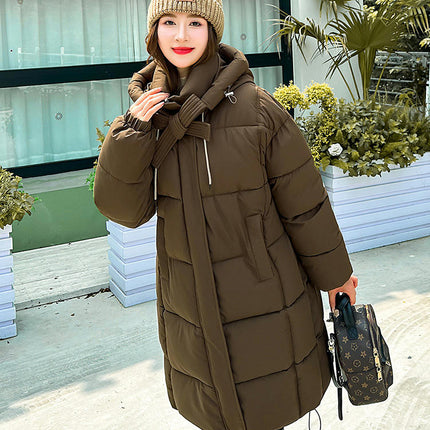 Women's Thicken Down Jacket Winter Long Padded Hooded Puffer Coat