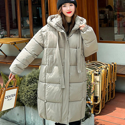 Women's Thicken Down Jacket Winter Long Padded Hooded Puffer Coat