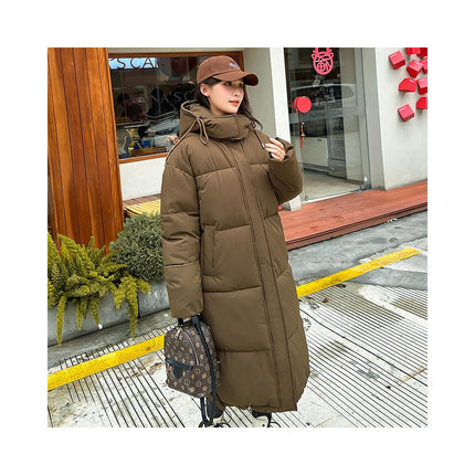 Women's Winter Down Jackets Thickened Hooded Quilted Puffer Long Coat