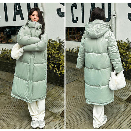 Women's Winter Down Jackets Thickened Hooded Quilted Puffer Long Coat