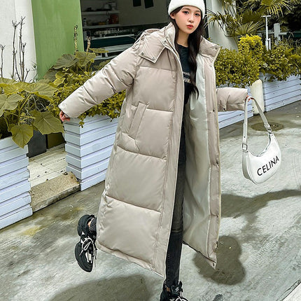 Women's Winter Down Jackets Thickened Hooded Quilted Puffer Long Coat