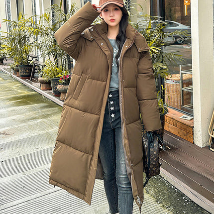 Women's Winter Down Jackets Thickened Hooded Quilted Puffer Long Coat