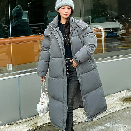 Women's Winter Down Jackets Thickened Hooded Quilted Puffer Long Coat