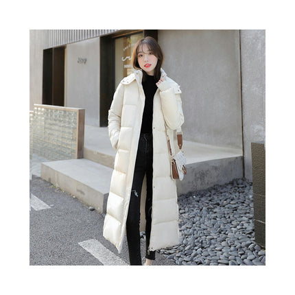 Women's Hooded Long Down Jacket Thickened Maxi Puffer Coat Quilted Outerwear