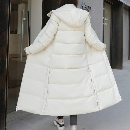 Women's Hooded Long Down Jacket Thickened Maxi Puffer Coat Quilted Outerwear