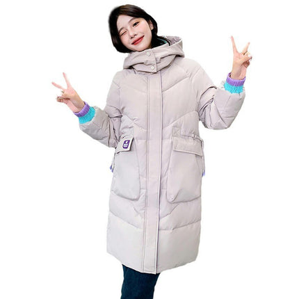 Women's Winter Hooded Padded Coat Long Puffer Jacket Outwear