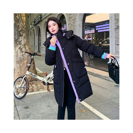 Women's Winter Hooded Padded Coat Long Puffer Jacket Outwear