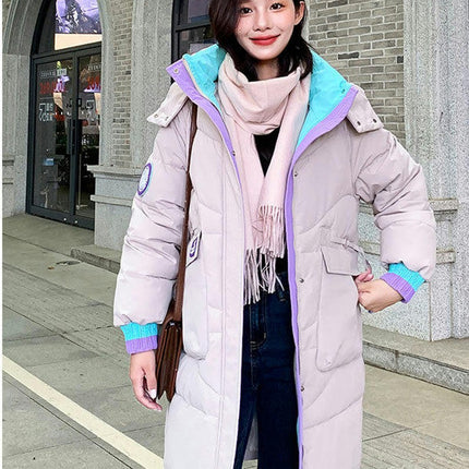 Women's Winter Hooded Padded Coat Long Puffer Jacket Outwear