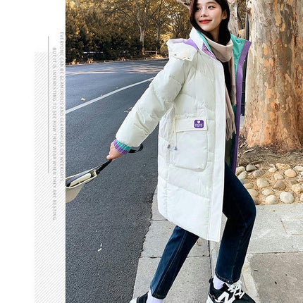 Women's Winter Hooded Padded Coat Long Puffer Jacket Outwear