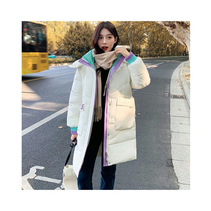 Women's Winter Hooded Padded Coat Long Puffer Jacket Outwear