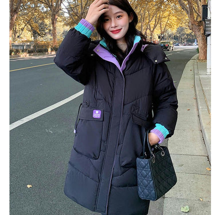 Women's Winter Hooded Padded Coat Long Puffer Jacket Outwear