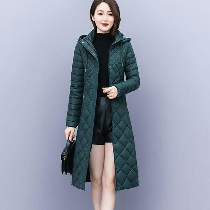 Women's Long Winter Puffer Coat Quilted Hooded Down Jacket Outwear