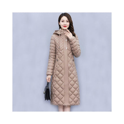 Women's Long Winter Puffer Coat Quilted Hooded Down Jacket Outwear