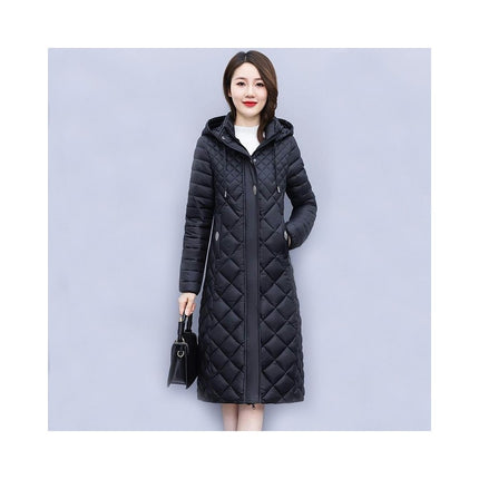 Women's Long Winter Puffer Coat Quilted Hooded Down Jacket Outwear