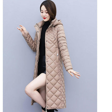 Women's Long Winter Puffer Coat Quilted Hooded Down Jacket Outwear