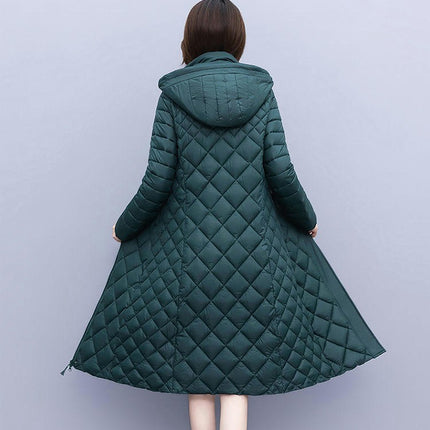 Women's Long Winter Puffer Coat Quilted Hooded Down Jacket Outwear