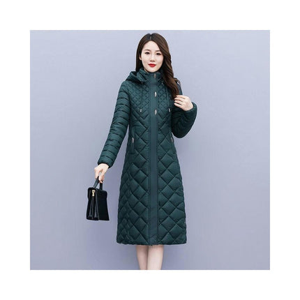 Women's Long Winter Puffer Coat Quilted Hooded Down Jacket Outwear