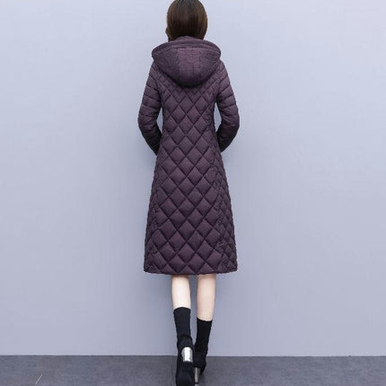 Women's Long Winter Puffer Coat Quilted Hooded Down Jacket Outwear