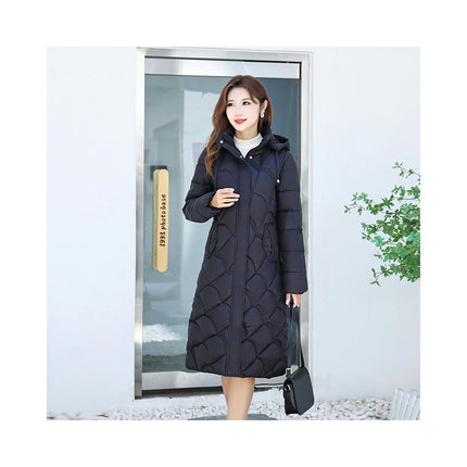 Women's Hooded Thickened Long Down Jacket Padded Puffer Coat