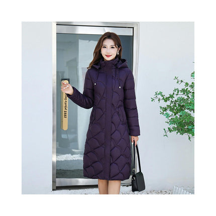 Women's Hooded Thickened Long Down Jacket Padded Puffer Coat