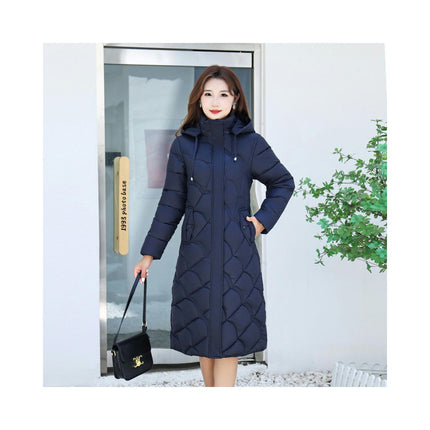 Women's Hooded Thickened Long Down Jacket Padded Puffer Coat