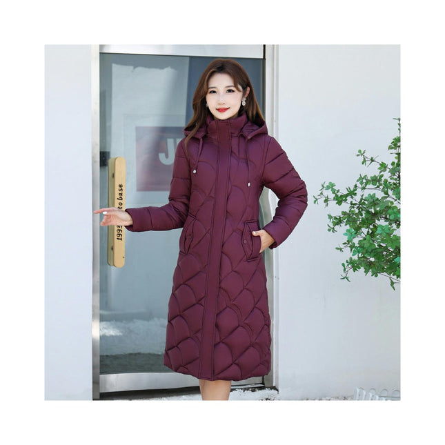 Women's Hooded Thickened Long Down Jacket Padded Puffer Coat