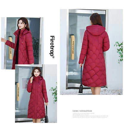 Women's Hooded Thickened Long Down Jacket Padded Puffer Coat