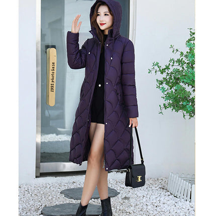 Women's Hooded Thickened Long Down Jacket Padded Puffer Coat