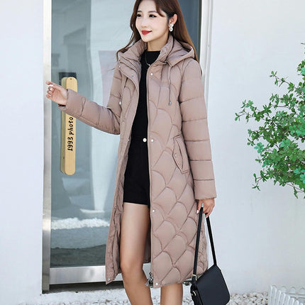 Women's Hooded Thickened Long Down Jacket Padded Puffer Coat