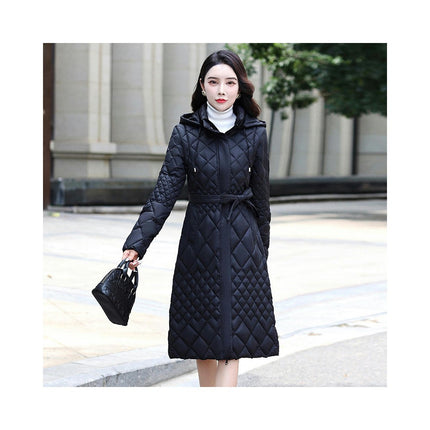 Women's Winter Hooded Puffer Jacket Outwear Long Quilted Down Coat