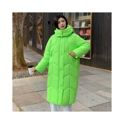 Women's Winter Hooded Jacket Outwear Long Quilted Padded Puffer Coat