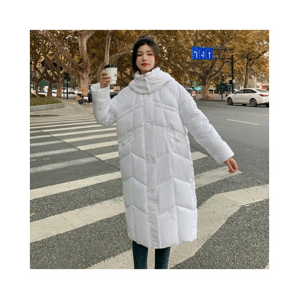 Women's Winter Hooded Jacket Outwear Long Quilted Padded Puffer Coat