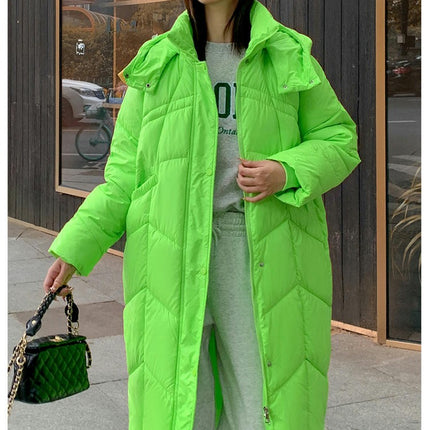 Women's Winter Hooded Jacket Outwear Long Quilted Padded Puffer Coat