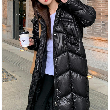 Women's Winter Hooded Jacket Outwear Long Quilted Padded Puffer Coat