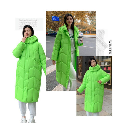 Women's Winter Hooded Jacket Outwear Long Quilted Padded Puffer Coat