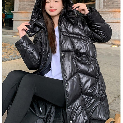 Women's Winter Hooded Jacket Outwear Long Quilted Padded Puffer Coat