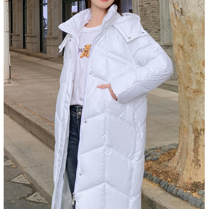 Women's Winter Hooded Jacket Outwear Long Quilted Padded Puffer Coat