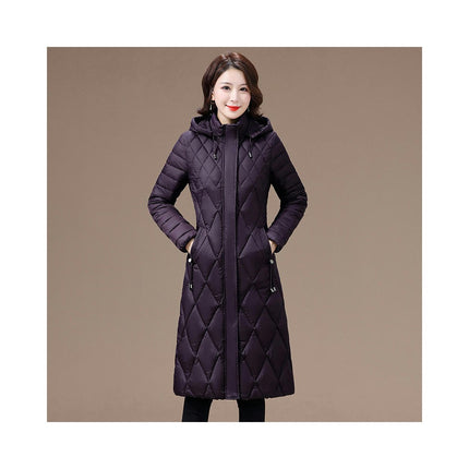 Women's Long Winter Hooded Coat Quilted Puffer Jacket Outwear